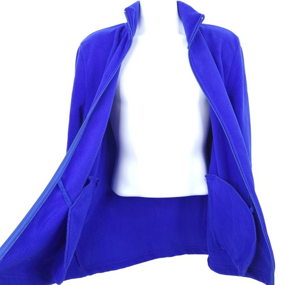Knocker Polar Fleece Jacket Full Zip Mens Sz L Blue Long Sleeve Pockets - Picture 4 of 9